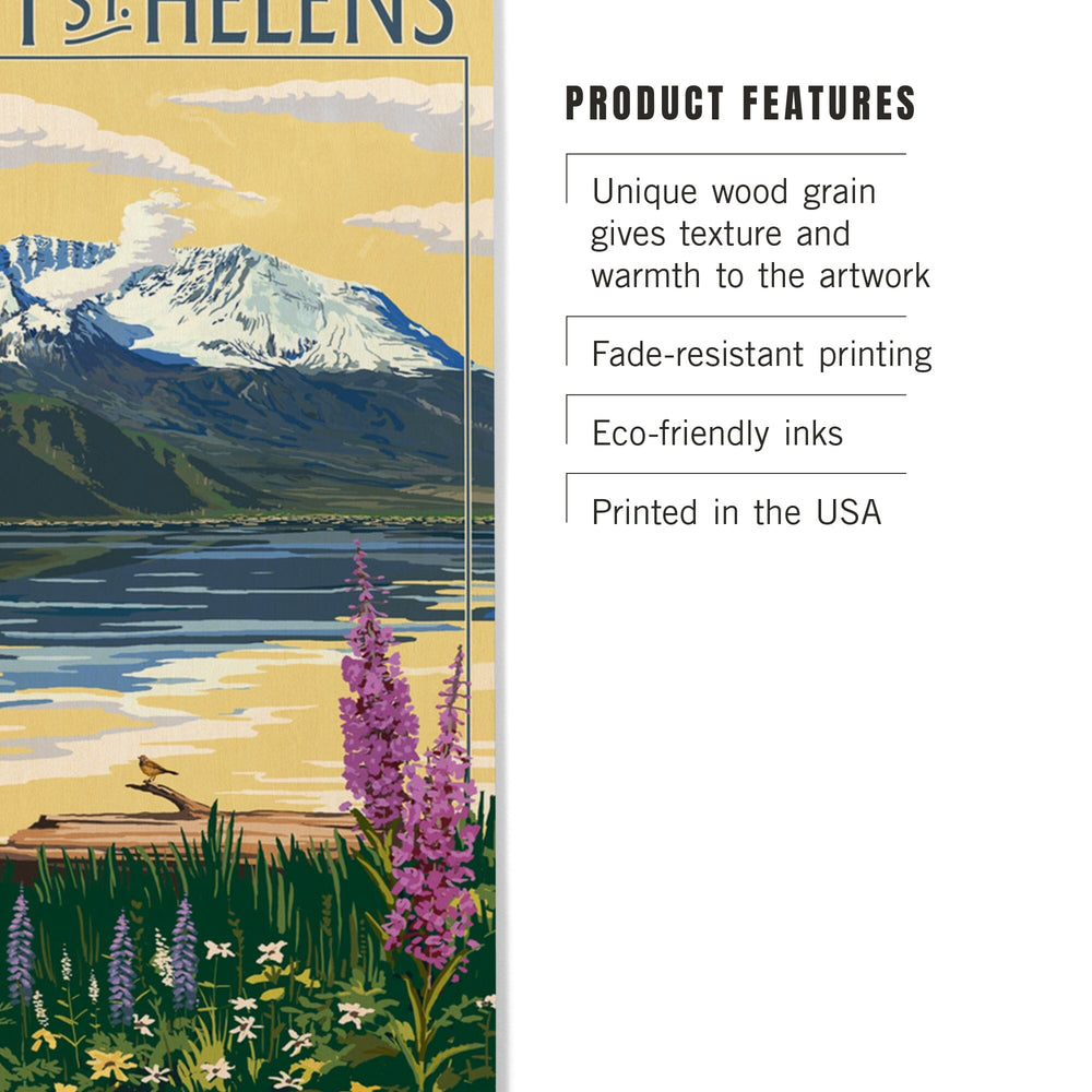 Mount St. Helens, Washington, Spirit Lake, Lantern Press Artwork, Wood Signs and Postcards Wood Lantern Press