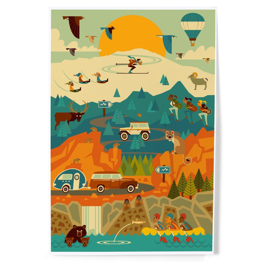 Mountain Geometric, Art & Giclee Prints Art Lantern Press