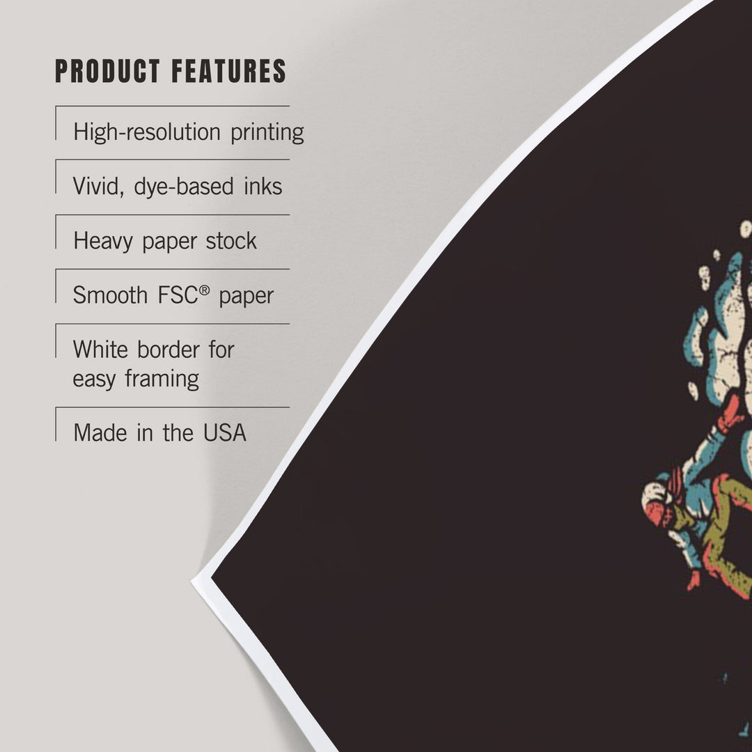 Mt. Baker, Washington, Snowboard Binding, Distressed Vector, Art & Giclee Prints Art Lantern Press