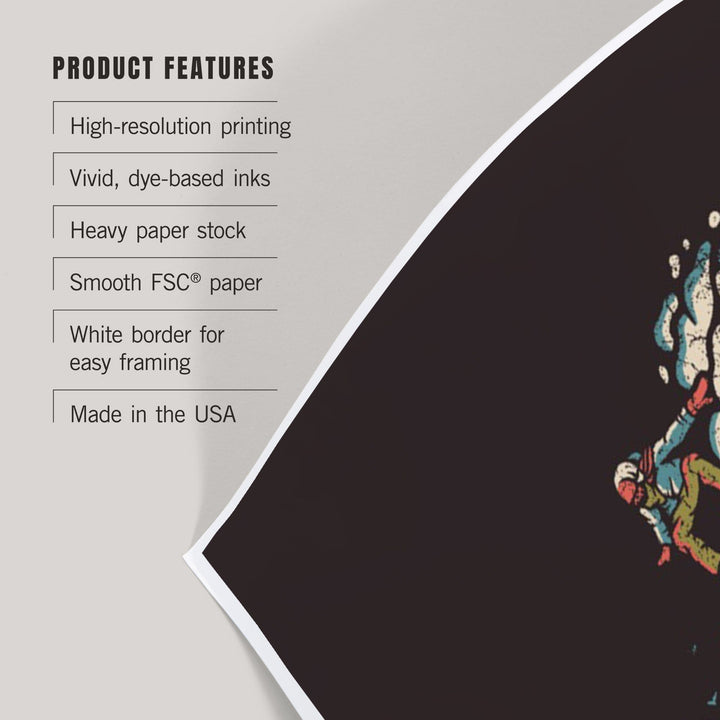 Mt. Baker, Washington, Snowboard Binding, Distressed Vector, Art & Giclee Prints Art Lantern Press