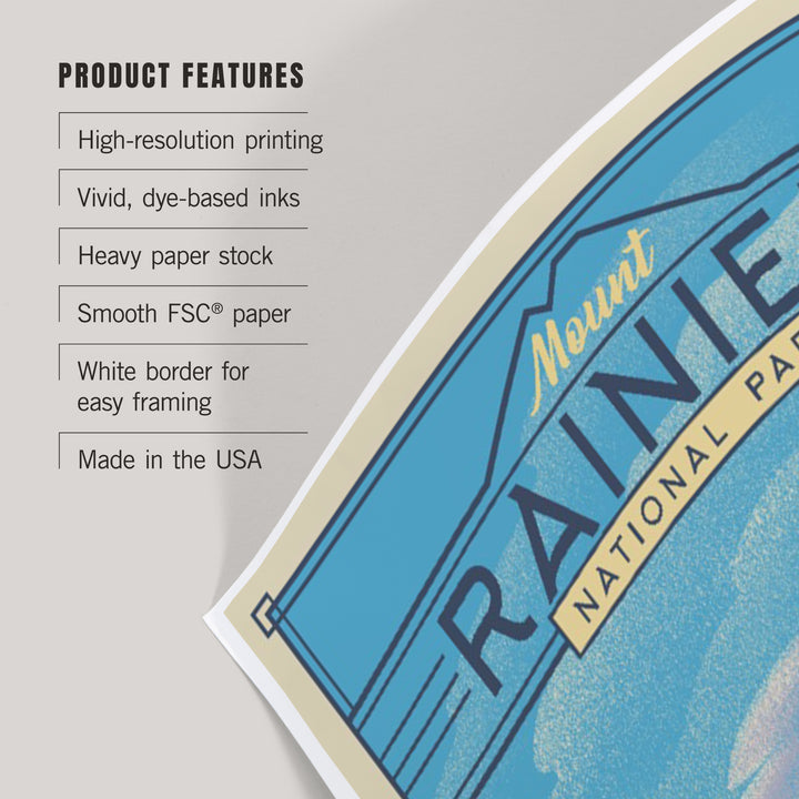 Mt. Rainier National Park, Lithograph National Park Series, Art & Giclee Prints Art Lantern Press