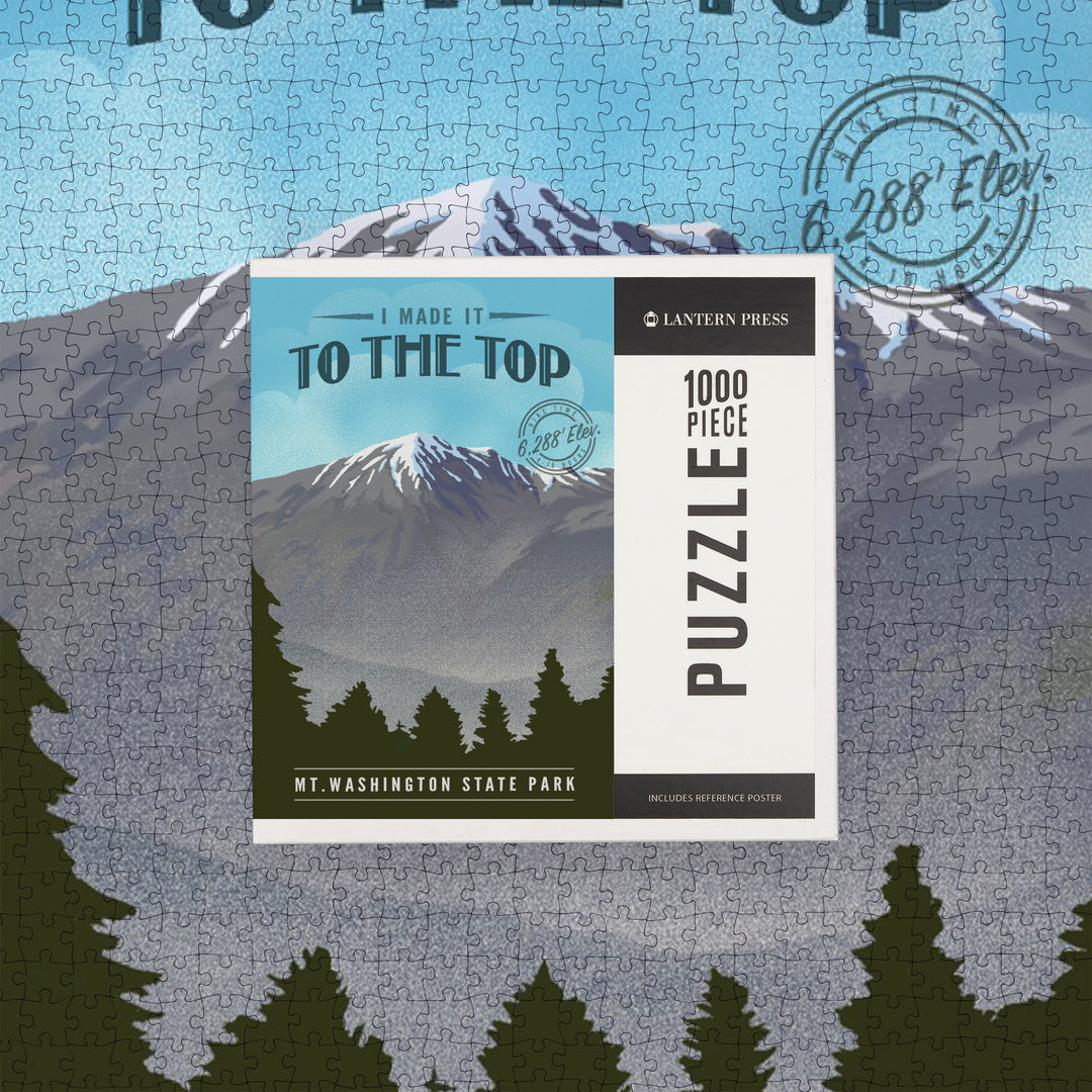 Mt. Washington State Park, New Hampshire, I Made it to the Top, Lithograph, Jigsaw Puzzle Puzzle Lantern Press