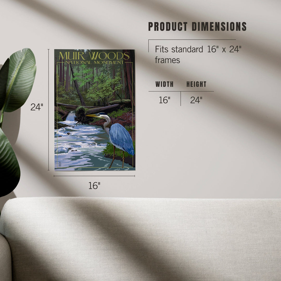 Muir Woods National Monument, California, Blue Heron, Art & Giclee Prints Art Lantern Press