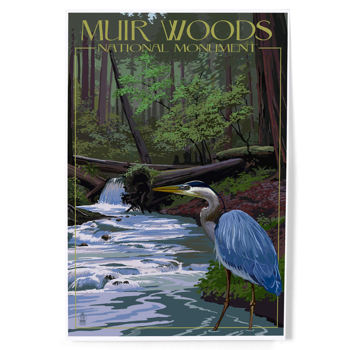 Muir Woods National Monument, California, Blue Heron, Art & Giclee Prints Art Lantern Press