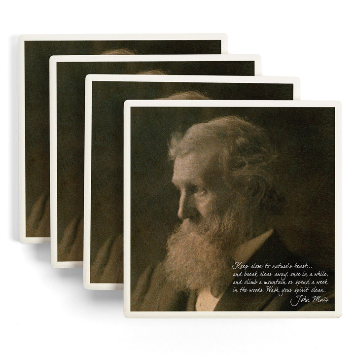 Muir Woods National Monument, California, John Muir Portrait, Coasters Coasters Lantern Press
