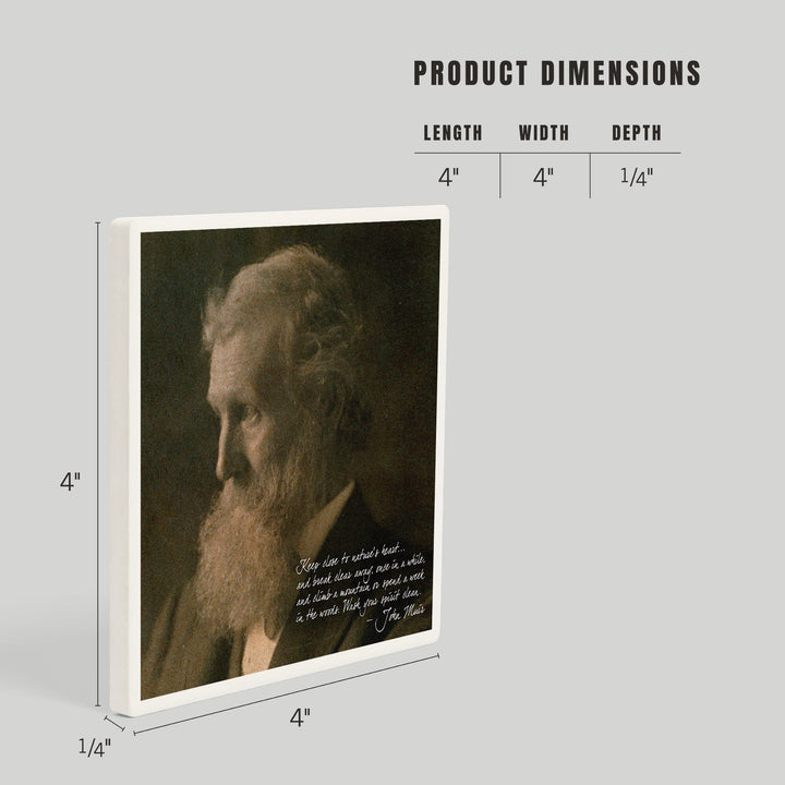 Muir Woods National Monument, California, John Muir Portrait, Coasters Coasters Lantern Press