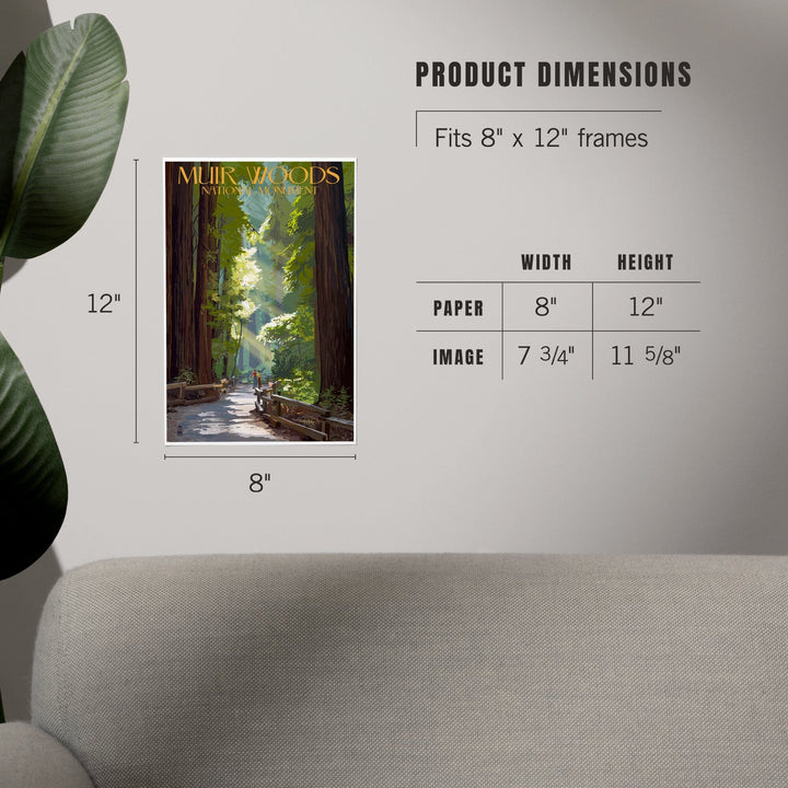 Muir Woods National Monument, California, Pathway, Art & Giclee Prints Art Lantern Press