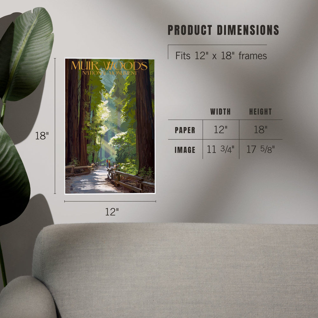 Muir Woods National Monument, California, Pathway, Art & Giclee Prints Art Lantern Press