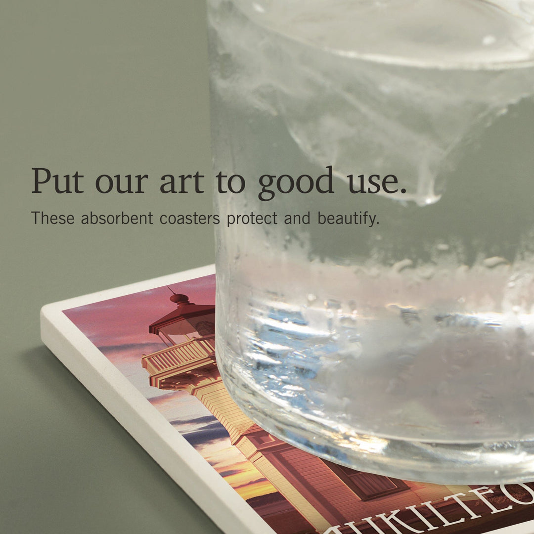 Mukilteo Lighthouse, Washington, Sunset, Coasters Coasters Lantern Press