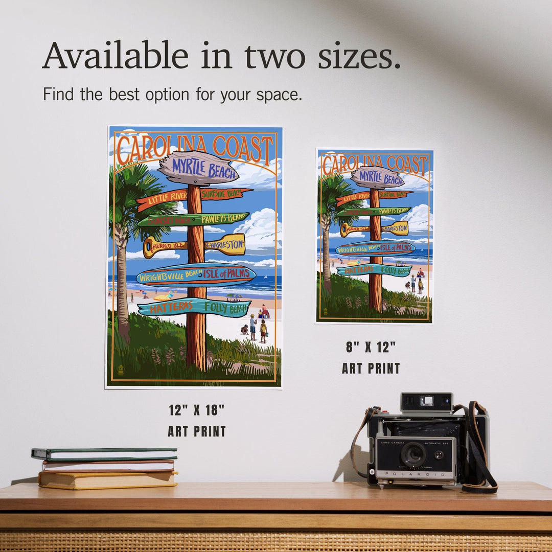 Myrtle Beach, South Carolina, Destinations Sign, Art & Giclee Prints Art Lantern Press