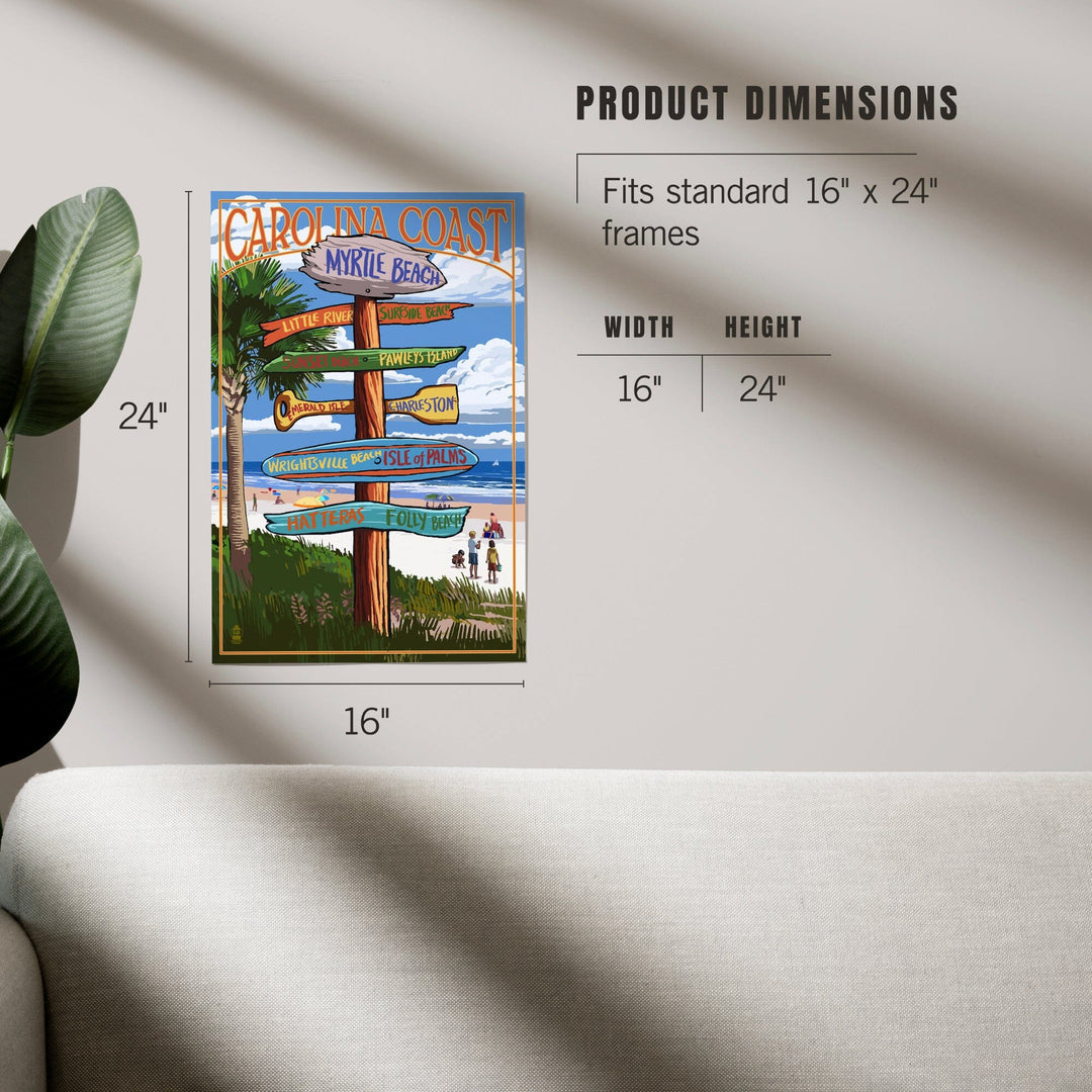 Myrtle Beach, South Carolina, Destinations Sign, Art & Giclee Prints Art Lantern Press