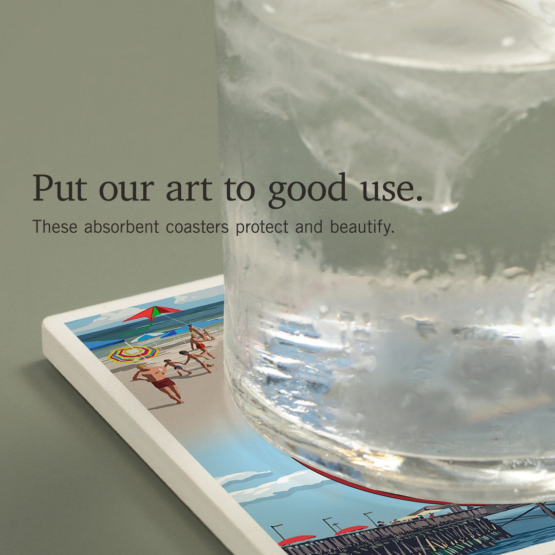 Myrtle Beach, South Carolina, Montage, Coasters Coasters Lantern Press