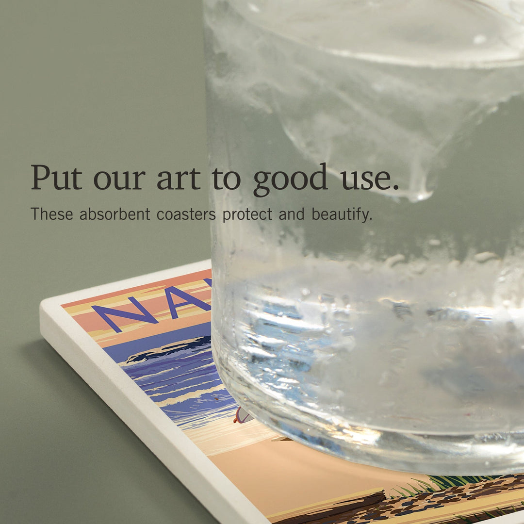 Nantucket, Massachusetts, Woody on Beach, Coasters Coasters Lantern Press