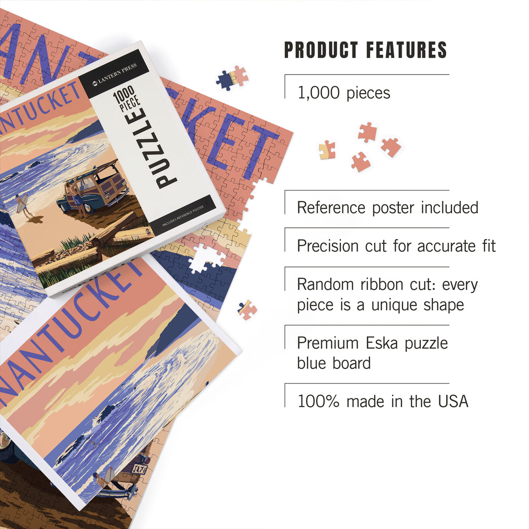 Nantucket, Massachusetts, Woody on Beach, Jigsaw Puzzle Puzzle Lantern Press