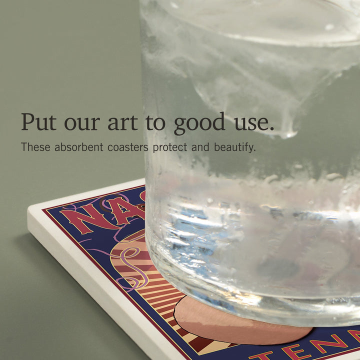 Nashville, Tennessee, Guitar and Banjo Music, Coasters Coasters Lantern Press