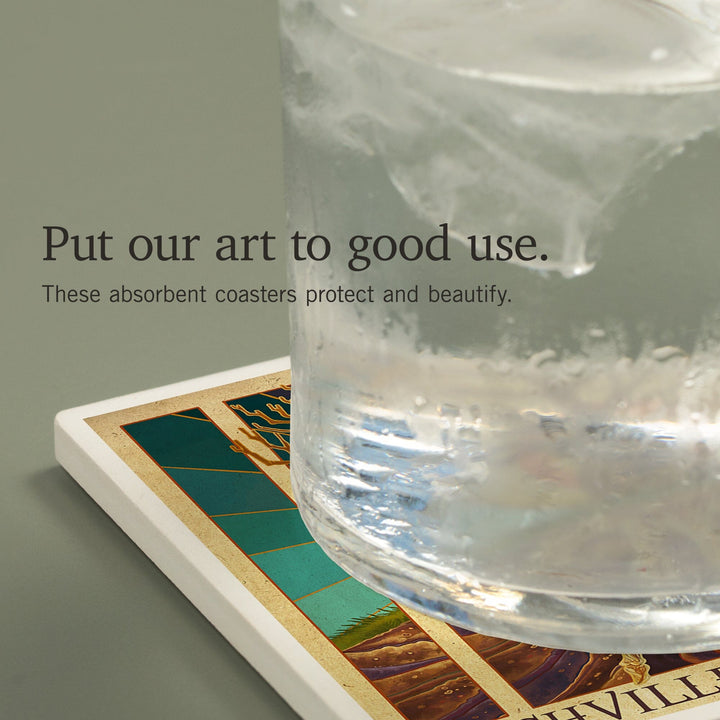 Nashville, Tennessee, Guitar Tree, Coasters Coasters Lantern Press