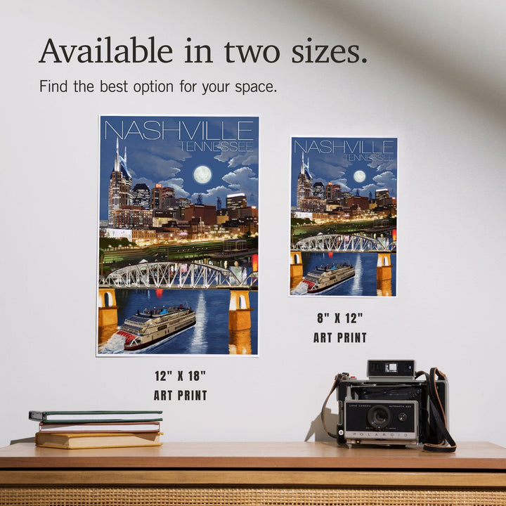 Nashville, Tennessee, Nashville at Night, Art & Giclee Prints Art Lantern Press