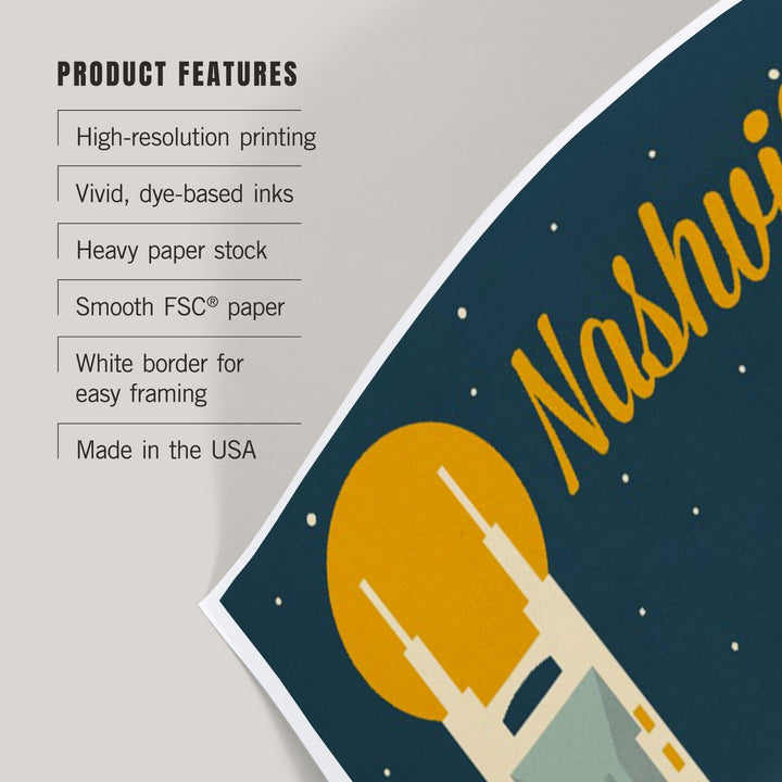 Nashville, Tennessee, Retro Skyline Classic Series, Art & Giclee Prints Art Lantern Press