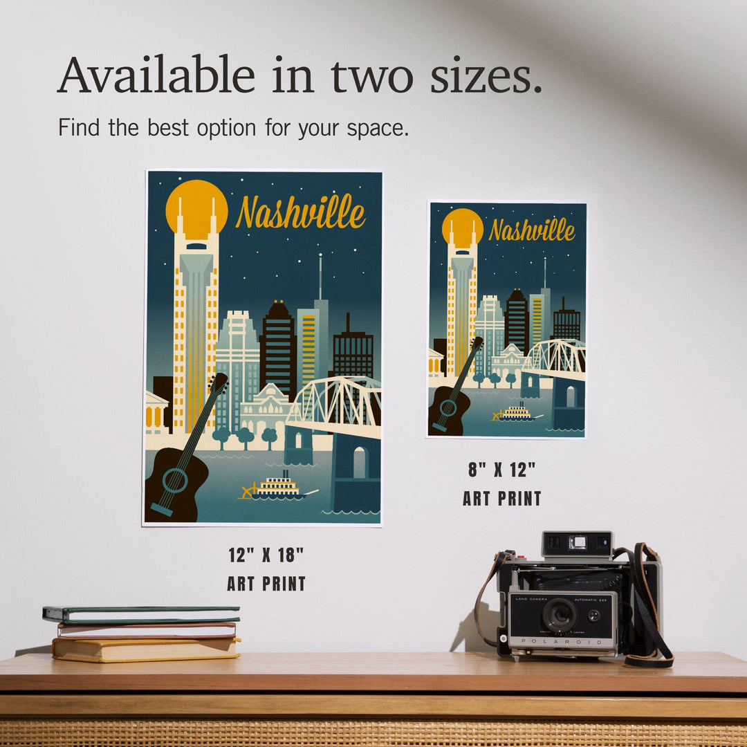 Nashville, Tennessee, Retro Skyline Classic Series, Art & Giclee Prints Art Lantern Press