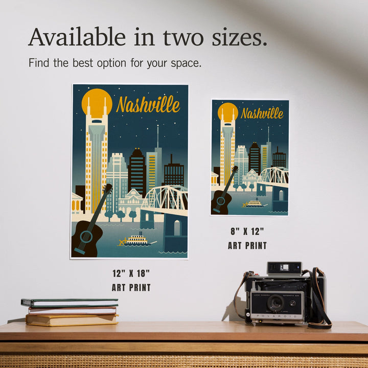 Nashville, Tennessee, Retro Skyline Classic Series, Art & Giclee Prints Art Lantern Press