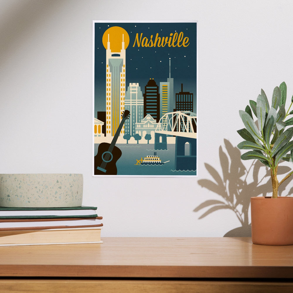 Nashville, Tennessee, Retro Skyline Classic Series, Art & Giclee Prints Art Lantern Press