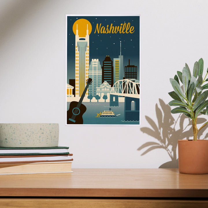 Nashville, Tennessee, Retro Skyline Classic Series, Art & Giclee Prints Art Lantern Press