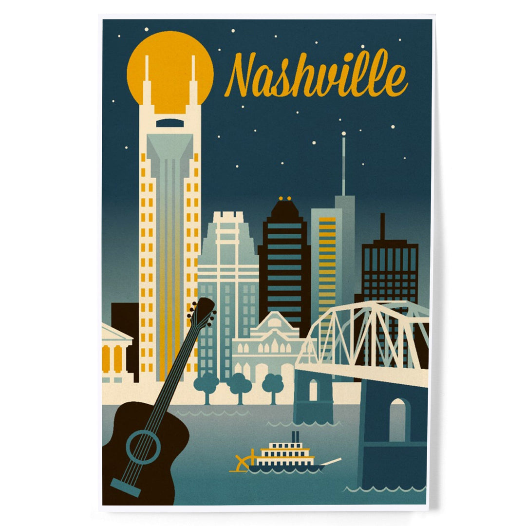 Nashville, Tennessee, Retro Skyline Classic Series, Art & Giclee Prints Art Lantern Press