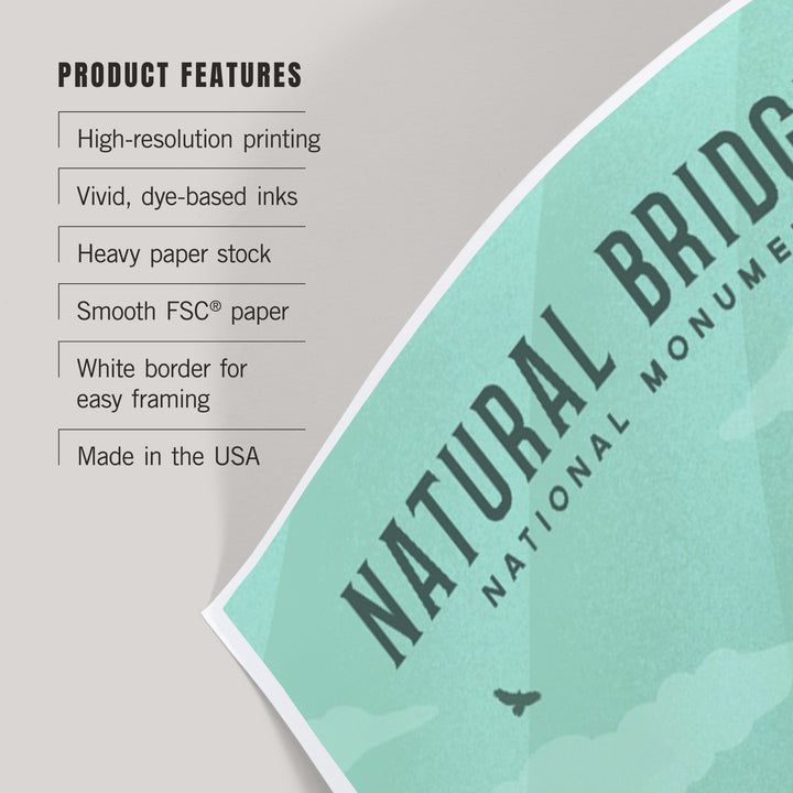 Natural Bridges National Monument, Utah, Lithograph, Art & Giclee Prints Art Lantern Press