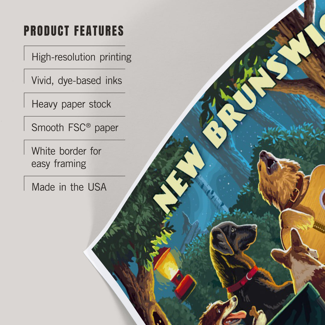 New Brunswick, Painterly, Pack Life, Dogs Around Campfire, Art & Giclee Prints Art Lantern Press