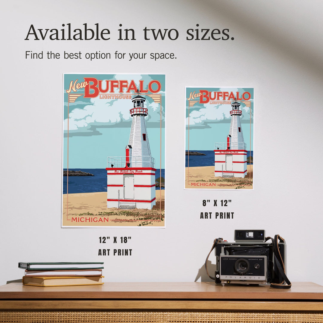 New Buffalo, Michigan, New Buffalo Lighthouse, Art & Giclee Prints Art Lantern Press