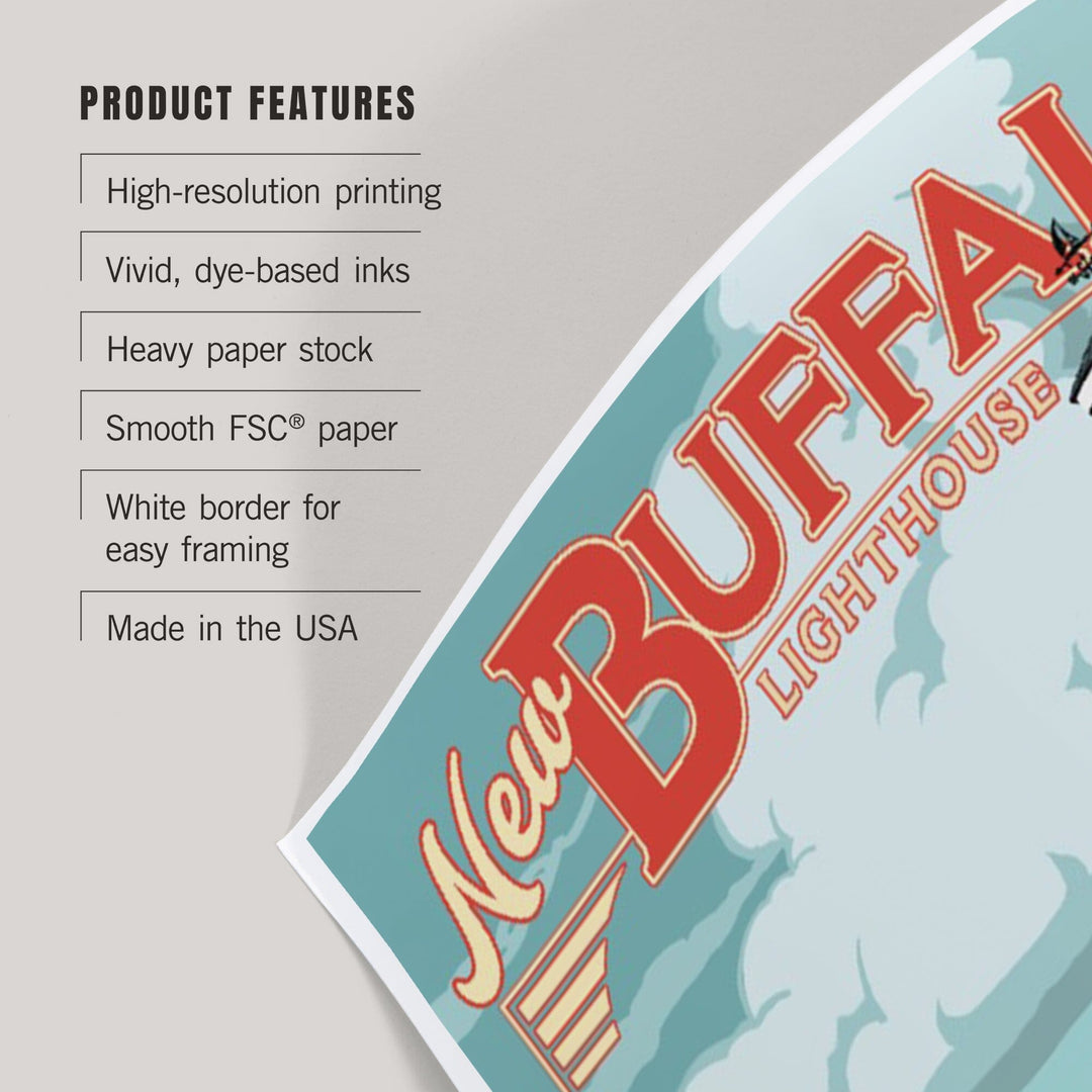 New Buffalo, Michigan, New Buffalo Lighthouse, Art & Giclee Prints Art Lantern Press