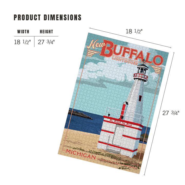 New Buffalo, Michigan, New Buffalo Lighthouse, Jigsaw Puzzle Puzzle Lantern Press