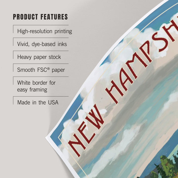 New Hampshire, Camper Van and Lake, Art & Giclee Prints Art Lantern Press