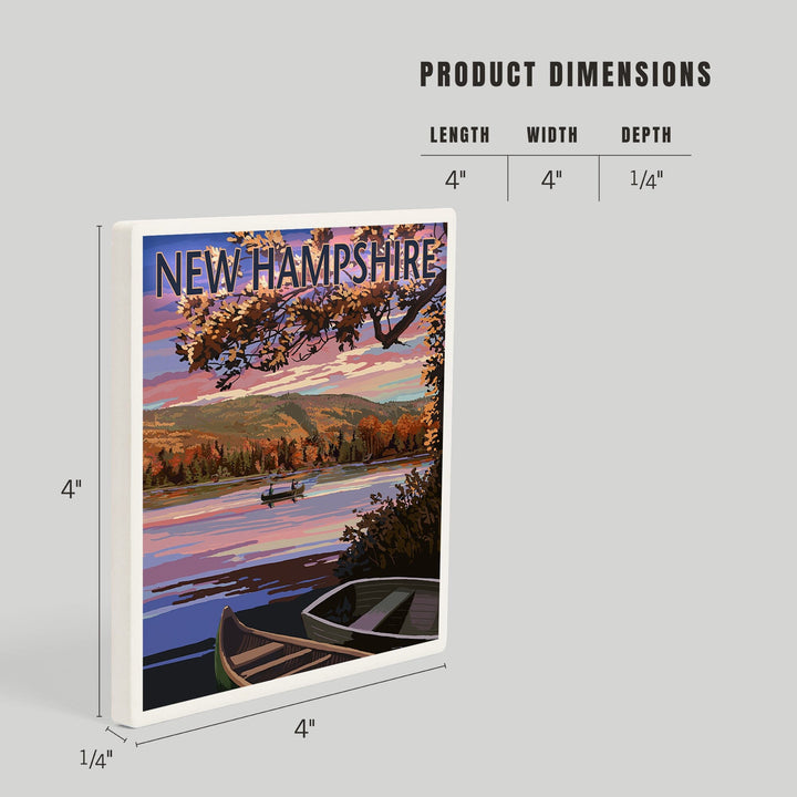 New Hampshire, Lake at Dusk, Coasters Coasters Lantern Press