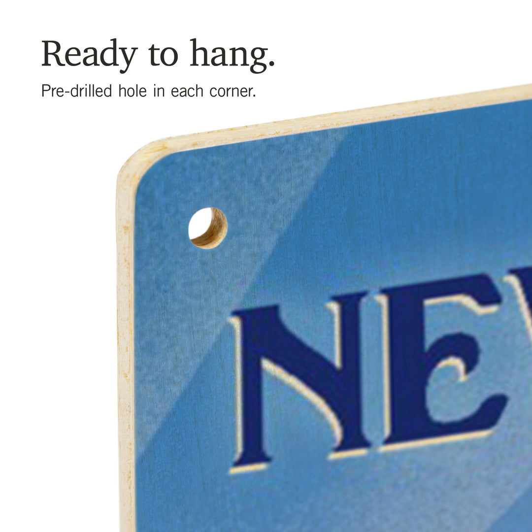 New Hampshire, Lithograph, Bear Family in Field, Wood Signs and Postcards Wood Lantern Press