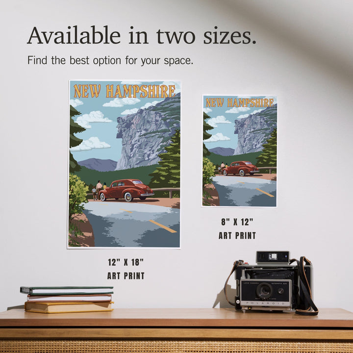 New Hampshire, Old Man of the Mountain and Roadway, Art & Giclee Prints Art Lantern Press