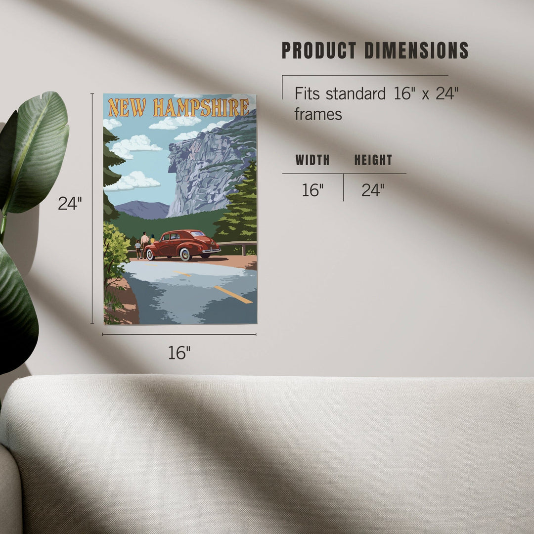 New Hampshire, Old Man of the Mountain and Roadway, Art & Giclee Prints Art Lantern Press