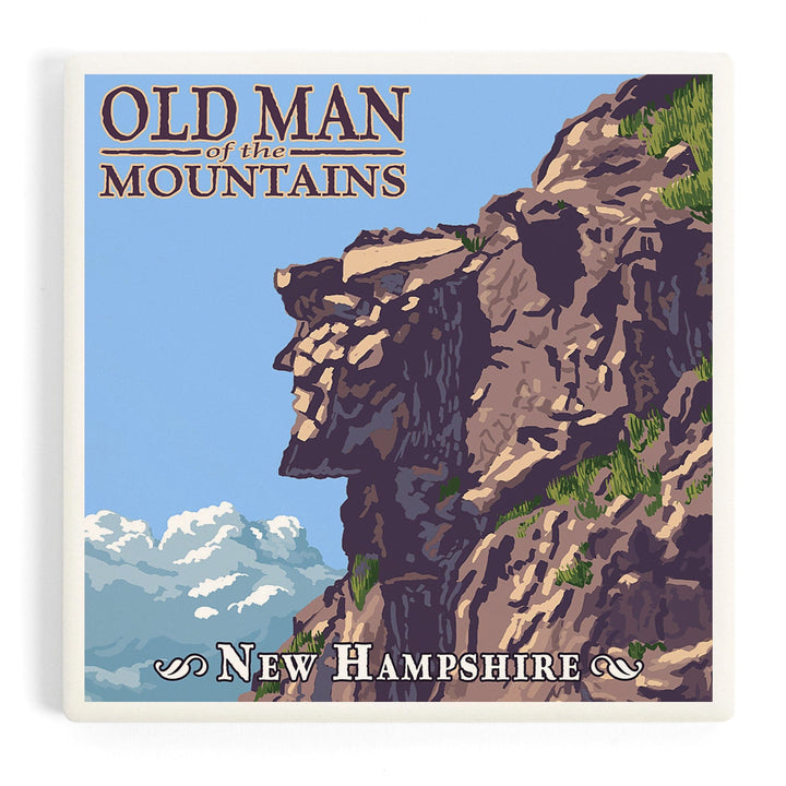 New Hampshire, Old Man of the Mountain, Coasters Coasters Lantern Press Coaster