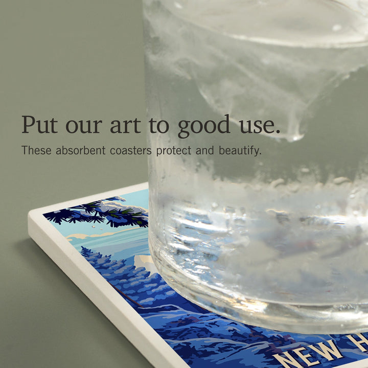 New Hampshire, Ski Lift Above The Trees, Coasters Coasters Lantern Press