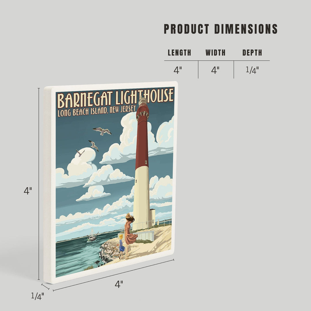 New Jersey Shore, Barnegat Lighthouse, Coasters Coasters Lantern Press