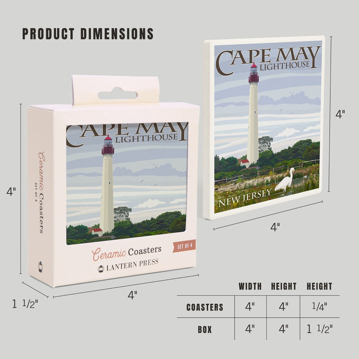 New Jersey Shore, Cape May Lighthouse, Coasters Coasters Lantern Press