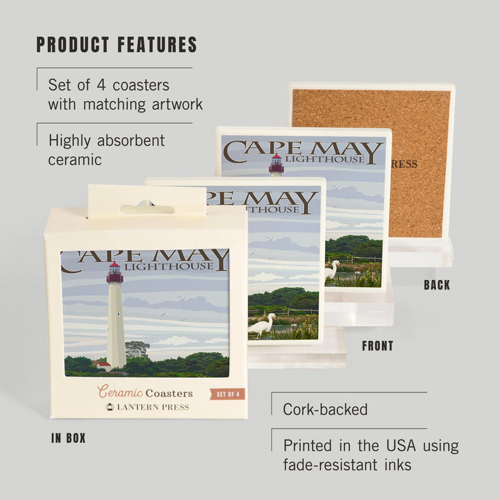 New Jersey Shore, Cape May Lighthouse, Coasters Coasters Lantern Press