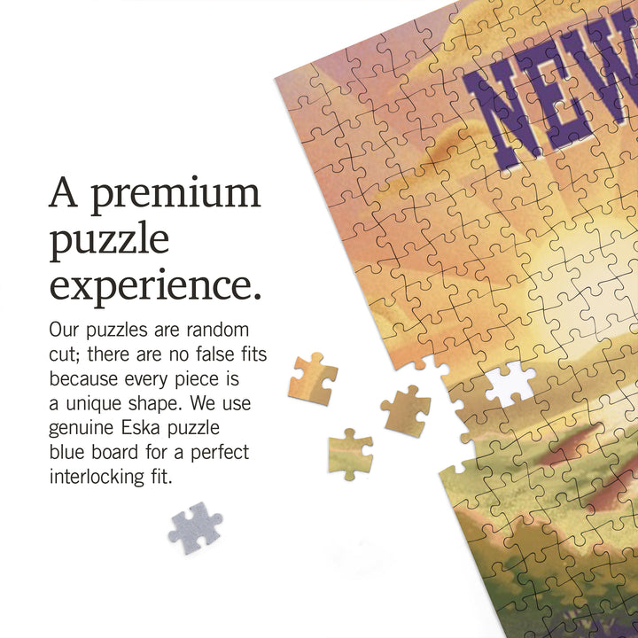 New Mexico, Lithograph, Bear and Spring Flowers, Lake, Jigsaw Puzzle Puzzle Lantern Press