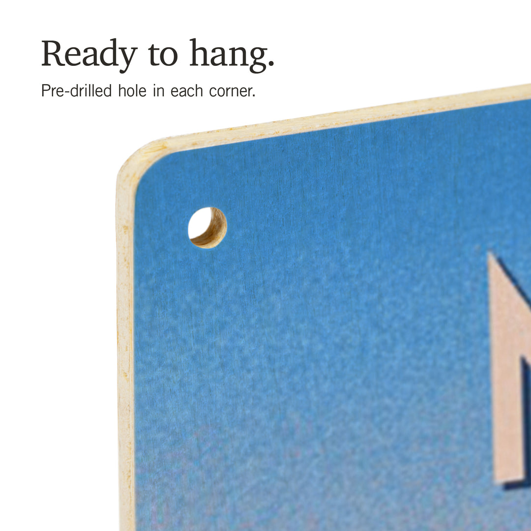 New Mexico, Prepare for Takeoff, Skis in Snowbank, Wood Signs and Postcards Wood Lantern Press