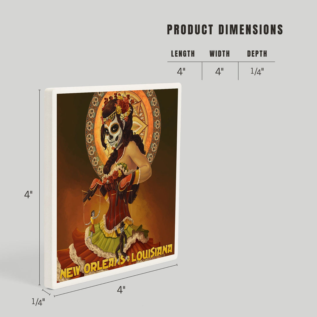 New Orleans, Louisiana, Dia De Los Muertos Marionettes, Day of the Dead, Coasters Coasters Lantern Press