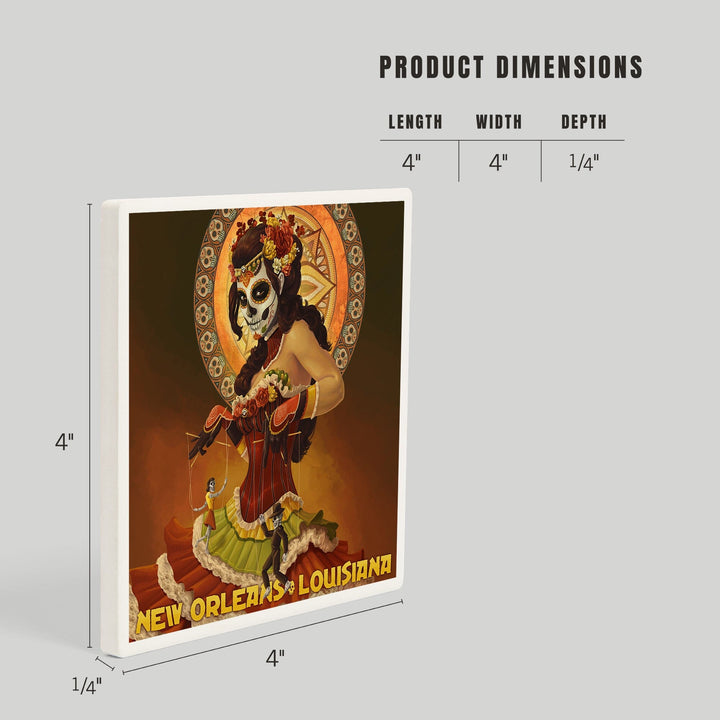 New Orleans, Louisiana, Dia De Los Muertos Marionettes, Day of the Dead, Coasters Coasters Lantern Press