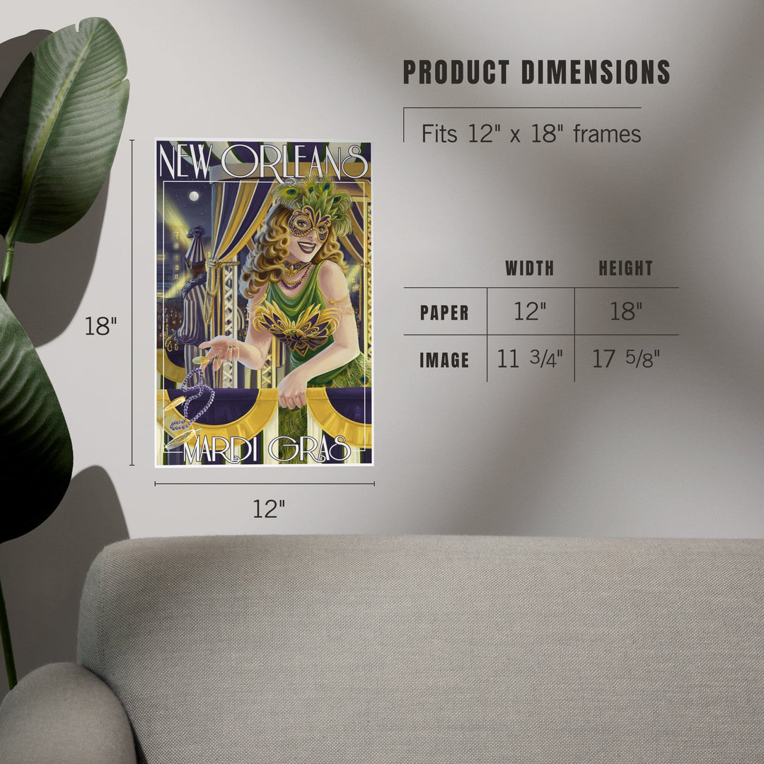 New Orleans, Louisiana, Mardi Gras, Art & Giclee Prints Art Lantern Press