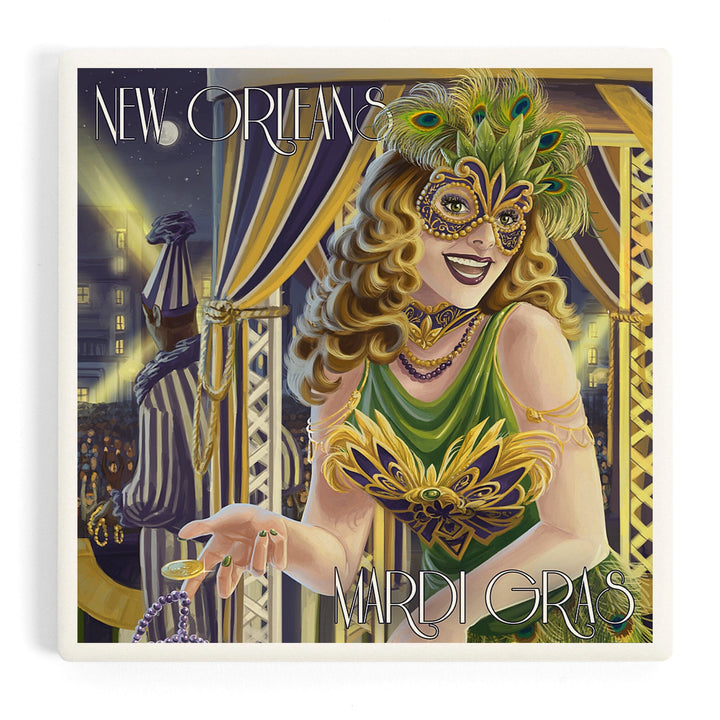 New Orleans, Louisiana, Mardi Gras, Coasters Coasters Lantern Press Coaster