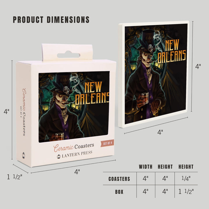 New Orleans, Louisiana, Voodoo, Coasters Coasters Lantern Press