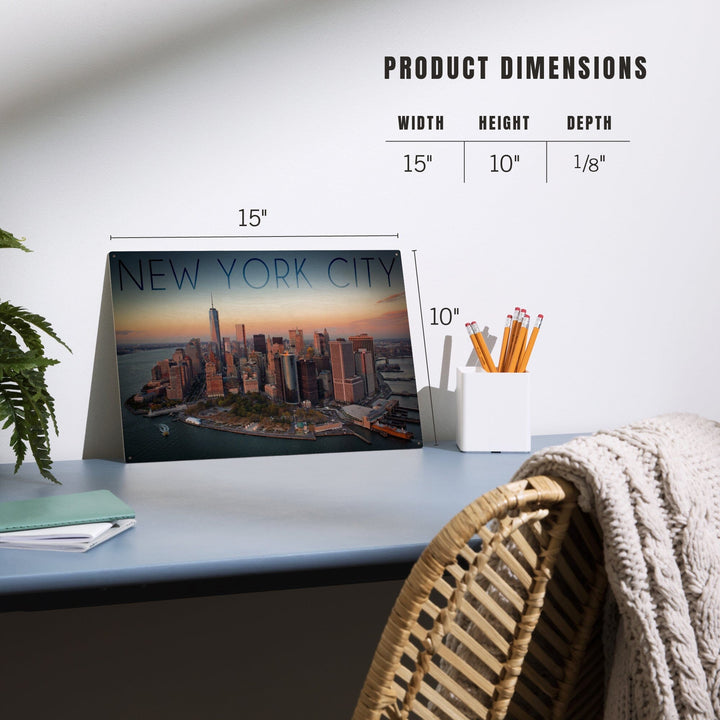 New York City, New York, Aerial Skyline, Lantern Press Photography, Wood Signs and Postcards Wood Lantern Press